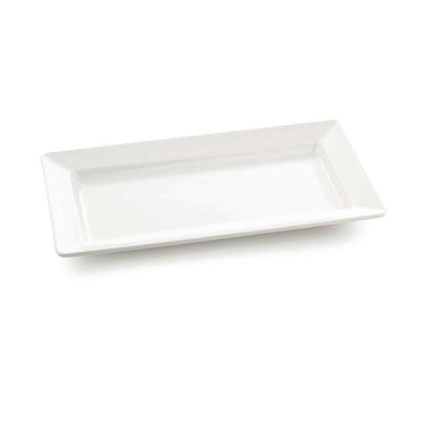 Tablecraft Frostone Collection White Melamine Textured Finish Rectangular Tray, 22 x 12.75 x 2.25 inch