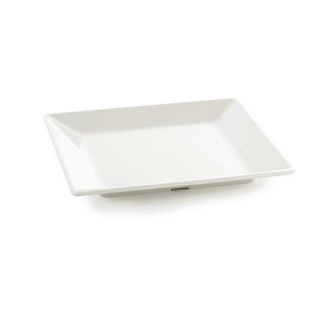 Tablecraft Frostone Collection White Melamine Square Tray, 14.25 x 14.25 x 1.25 inch