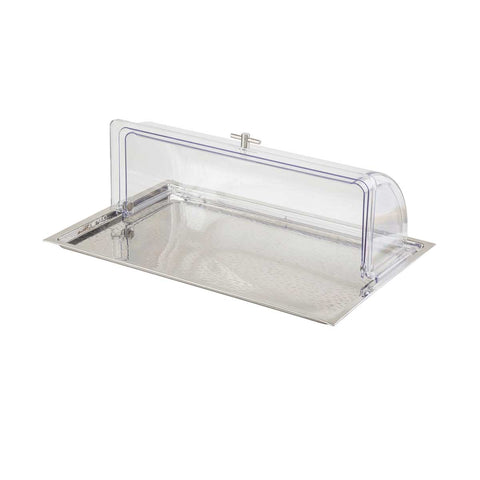 Tablecraft Remington Collection Rice Pattern 18-8 Stainless Steel Rectangular Tray, 23.25 x 15 x 1 inch