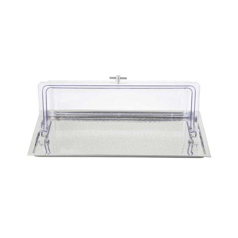 Tablecraft Remington Collection Rice Pattern 18-8 Stainless Steel Rectangular Tray, 23.25 x 15 x 1 inch