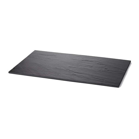 Tablecraft Frostone Slate Collection Melamine Black Slate Rectangular Display Tray, 20.625 x 12.75 x 0.3125 inch