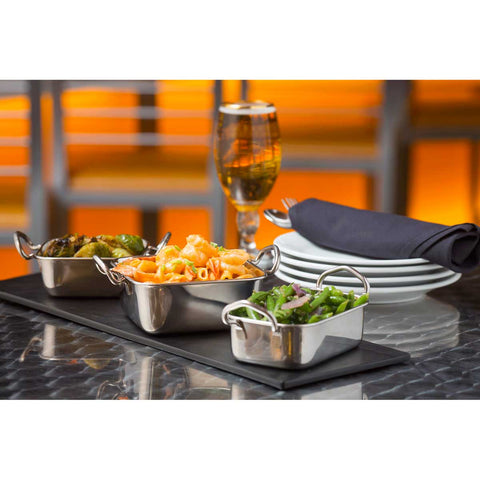 Tablecraft Frostone Slate Collection Melamine Black Slate Rectangular Serving Tray, 20.875 x 6.25 x 0.3125 inch