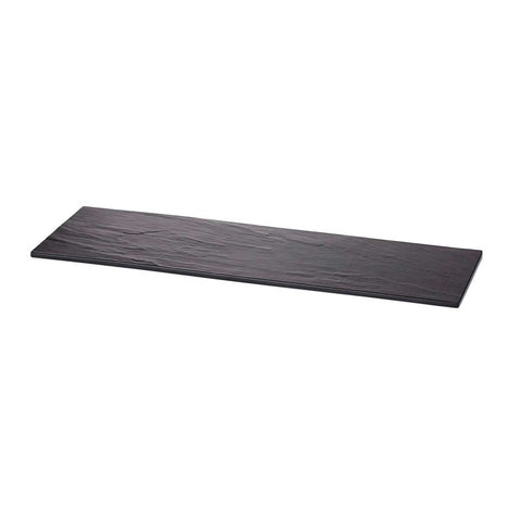 Tablecraft Frostone Slate Collection Melamine Black Slate Rectangular Serving Tray, 20.875 x 6.25 x 0.3125 inch