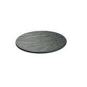 Tablecraft Frostone Slate Collection Melamine Black Round Display Tray, 13 x 13 x 0.3 inch