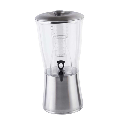 Tablecraft BPA Free Silhouette Stainless Steel and Tritan Beverage Dispenser, 3.5 Gallon