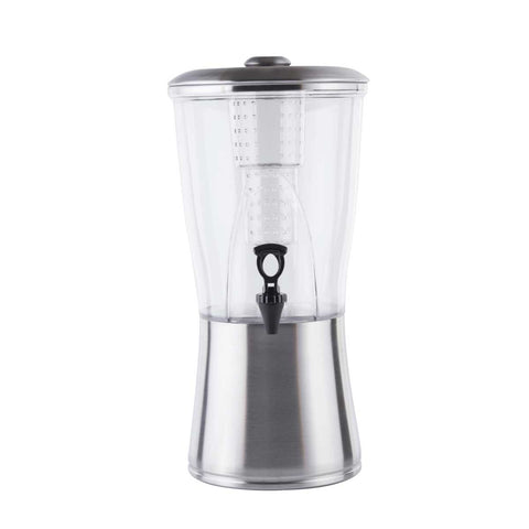 Tablecraft BPA Free Silhouette Stainless Steel and Tritan Beverage Dispenser, 3.5 Gallon