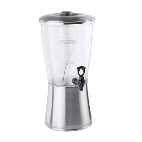 Tablecraft BPA Free Silhouette Stainless Steel and Tritan Beverage Dispenser, 3.5 Gallon