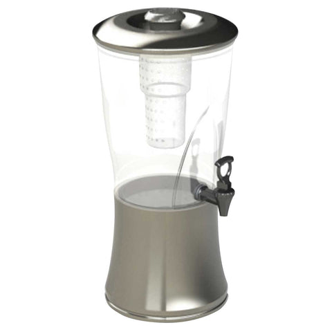 Tablecraft BPA Free Silhouette Stainless Steel and Tritan Beverage Dispenser, 3.5 Gallon