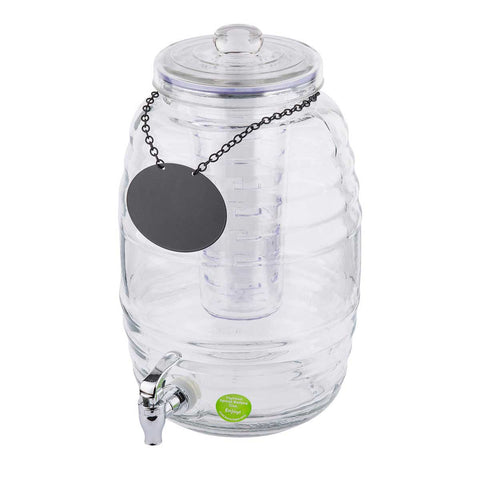 Tablecraft Beehive Collection Clear Glass Beverage Dispenser, 2.5 Gallon