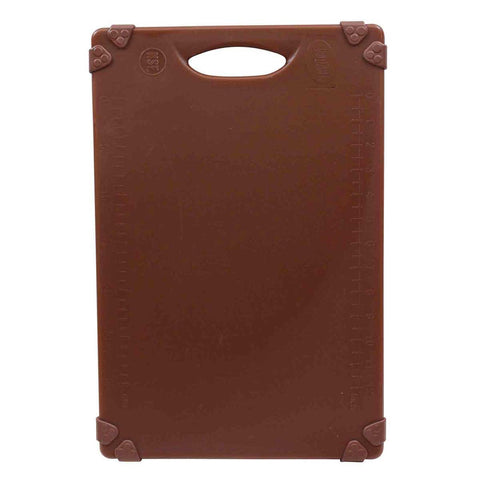 Tablecraft Grippy Polypropylene Brown Color Coded Cutting Board, 18 x 12 x 0.625 inch