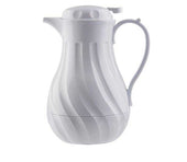 Tablecraft Polypropylene White Insulated Swirl Coffee Server, 20 Ounce