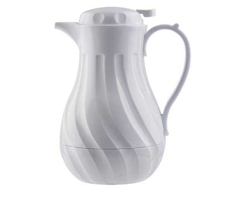 Tablecraft Polypropylene White Insulated Swirl Coffee Server, 20 Ounce