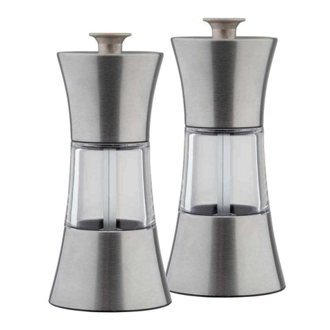 Tablecraft Stainless Steel and Acrylic Salt and Pepper Mill Set, 5 inch -- 1 set