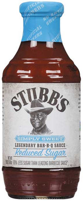 Stubbs Simply Sweet Reduced Sugar BBQ Sauce, 18 Fluid Ounce -- 6 per case