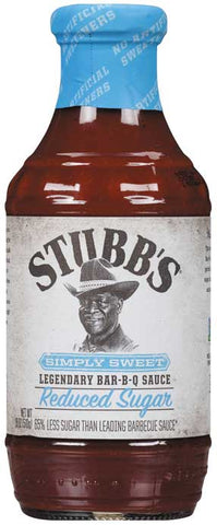 Stubbs Simply Sweet Reduced Sugar BBQ Sauce, 18 Fluid Ounce -- 6 per case