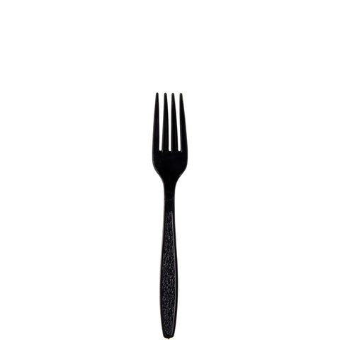 Solo Guildware Cutlery Black Bulk Heavy Weight Polystyrene Fork, 15.7 x 10.3 x 8.4 inch -- 1000 per case.