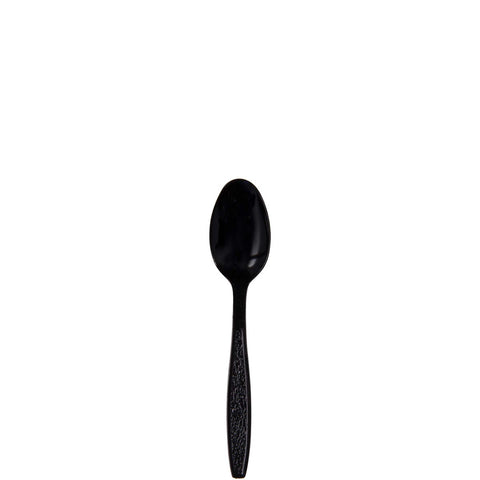 Solo Guildware Cutlery Black Bulk Heavy Weight Polystyrene Teaspoon, 6 1/8 inch -- 1000 per case.
