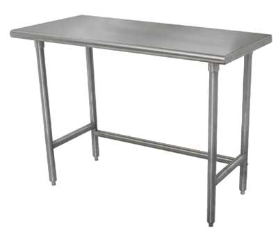 Standard Stainless Steel, Flat Top Work Table With Stainless Steel legs and Open Base, 30 x 72 inch.