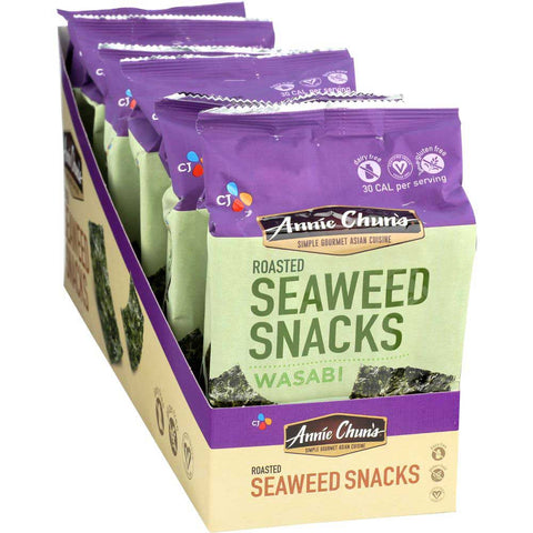 Annie Chuns Wasabi Seaweed Snack, 0.35 Ounce -- 12 per case.