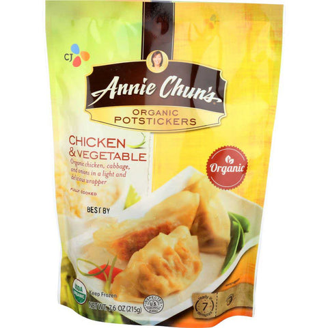 Annie Chuns Organic Chicken and Vegetable Potsticker, 7.6 Ounce -- 9 per case.