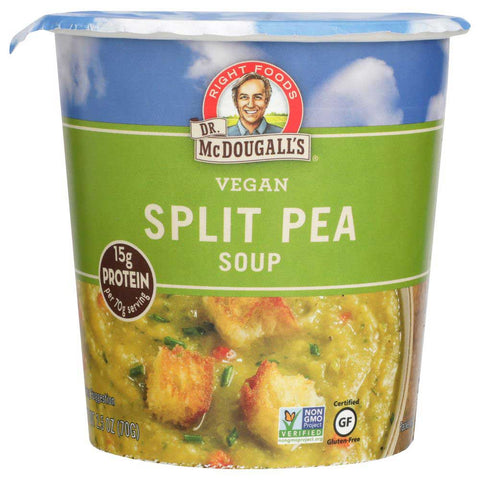 Dr McDougalls Right Foods Split Pea Big Cup Soup, 2.5 Ounce -- 6 per case.