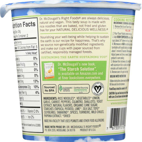 Dr McDougalls Right Foods Pad Thai Noodle Big Cup Soup, 2 Ounce -- 6 per case.