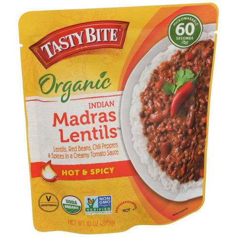 Tasty Bite Organic Hot and Spicy Madras Lentil, 10 Ounce -- 6 per case
