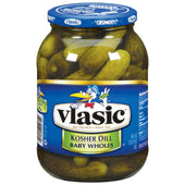 Vlassic Crunchy Pickles, Wholes, Kosher Baby Dill, 46 Ounce -- 6 per case.