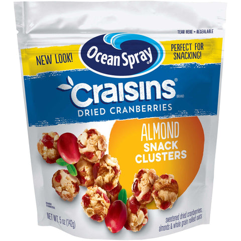 Ocean Spray Craisins Cranberry Almond Fruit Clusters, 5 Ounce -- 12 per case.
