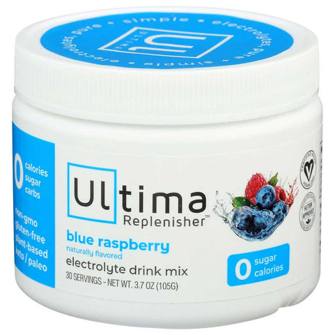 Ultima Replenisher Blue Raspberry Electrolyte Powder Drink Mix, 3.7 Ounce