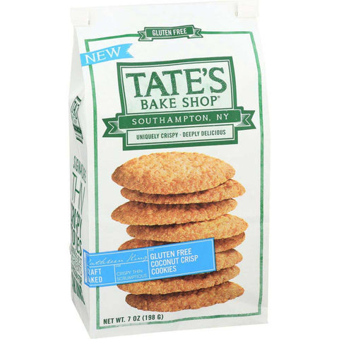 Tates Bake Shop Gluten Free Coconut Crisp Cookie, 7 Ounce -- 12 per case