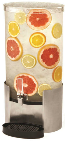 Rosseto Elliptic Beverage Dispenser with Stainless Steel Base and Drip Tray, 4 Gallon