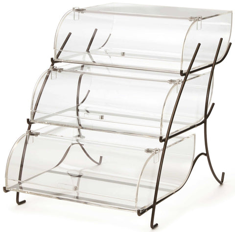 Rosseto Three Tier Bakery Case with Bronze Wire Stand, 15.75 x 21.9 x 19.25 inch