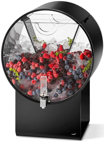 Rosseto Lucid Barrel Black Acrylic Beverage Dispenser, 5 Gallon