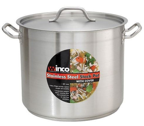 Winco Premium Stainless Steel Stock Pot with Cover, 12 Quart -- 1 set.