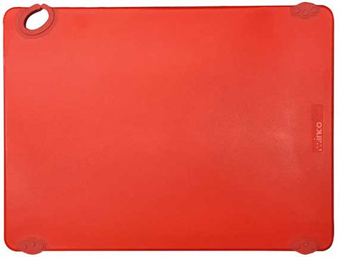 Winco Statik Board Red Cutting Board with Hook, 18 x 24 x 1/2 inch -- 6 per case