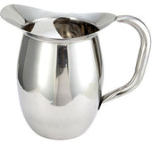 Winco Stainless Steel Heavy Weight Deluxe Bell Pitcher with Ice Catcher, 3 Quart.