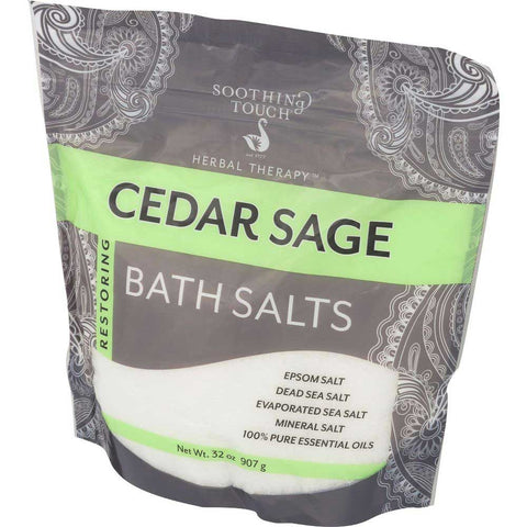 Soothing Touch Cedar Sage Bath Salt, 32 Ounce