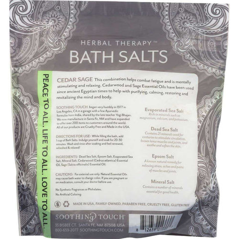 Soothing Touch Cedar Sage Bath Salt, 32 Ounce