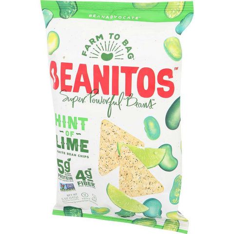 Beanitos Hint of Lime White Bean Chips, 5 Ounce -- 6 per case