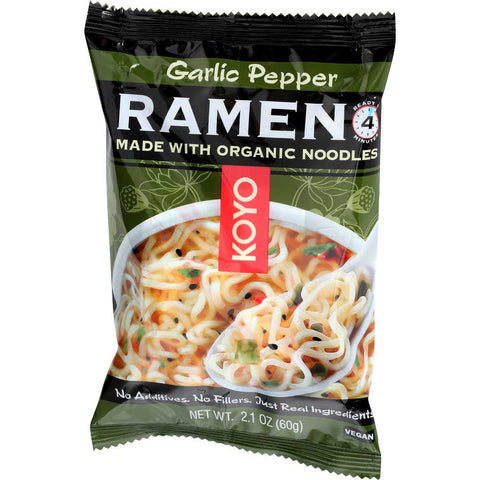 Koyo Foods Garlic Pepper Dry Ramen Noodles, 2.1 Ounce -- 12 per case.