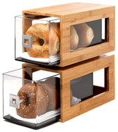 Rosseto Two Tier Bamboo Column with Drawer, 7 x 12.25 x 14.5 inch