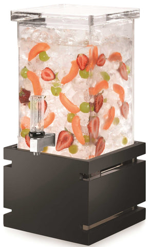 Rosseto Square Beverage Dispenser with Black Gloss Bamboo Base, 1 Gallon