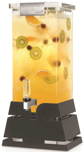 Rosseto Square Beverage Dispenser and Lock with Black Matte Pyramid Base, 3 Gallon