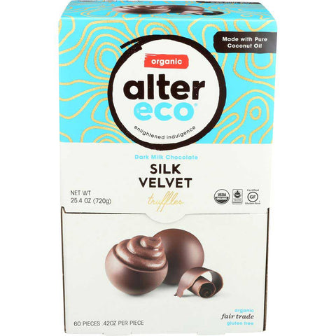 Alter Eco Americas Organic Dark Chocolate Velvet Truffles, 0.42 Ounce - 60 per pack.