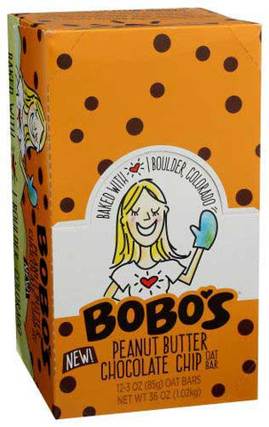 Bobos Peanut Butter Chocolate Chip Oat Bar, 3 Ounce -- 12 per case