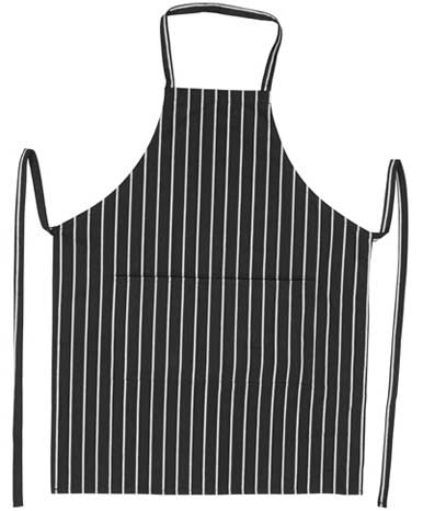 Winco Signature Chef Chalkstripe Bib Apron with Pockets, 33 1/2 x 27 inch -- 60 per case