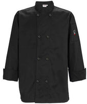 Winco Signature Chef Black Medium Tapered Fit Mens Chef Jacket -- 24 per case