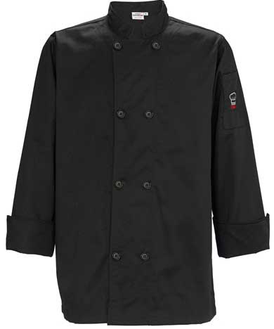 Winco Signature Chef Black 2XL Tapered Fit Mens Chef Jacket -- 24 per case