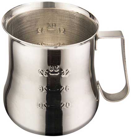 Winco Stainless Steel Espresso Milk Frothing Pitcher, 40 Ounce -- 24 per case